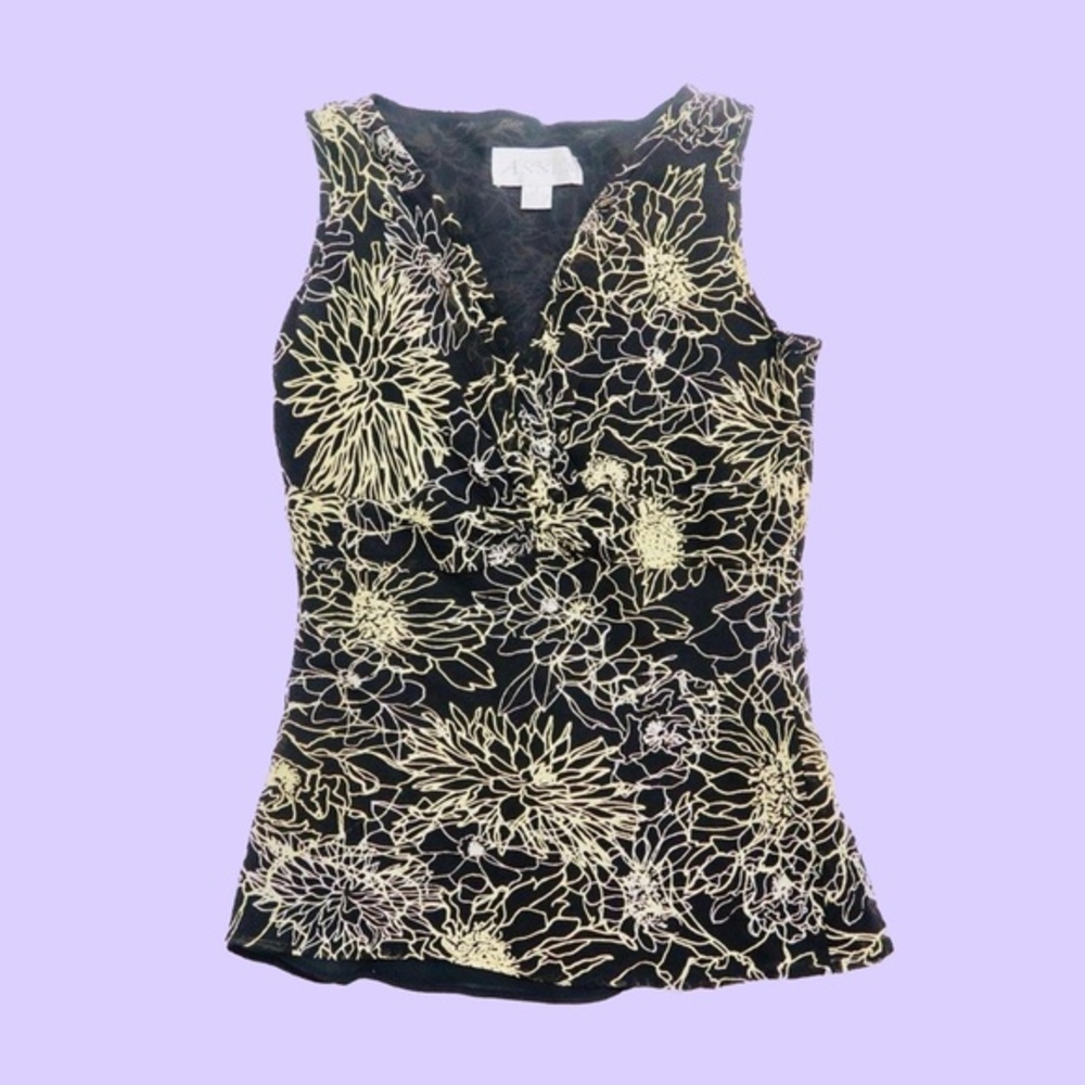 Casual Corner Annex Yellow Floral Tank Top